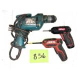 DRILL AND 2 BATTERY OPERATED SCREW GUNS