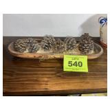 WOOD BOWL CANDLE HOLDER W PINECONES
