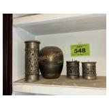 BRASS DECOR, CANDLE HOLDERS.