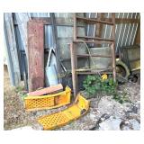 CAR RAMPS AND METAL PILE