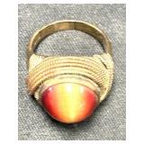 14K GOLD SIAM RING TIGER EYE