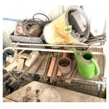 SHELF AND CONTENTS BEHIND FORKLIFT