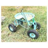 GARDEN ROLLING IMPLEMENT SEAT - HANDLE BROKEN
