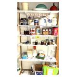 SHELVES OF FOOD AND COFFEE