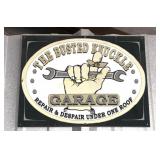 THE BUSTED KNUCKLE METAL SIGN