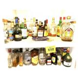 2 SHELVES OF COLLECTABLE BOTTLES