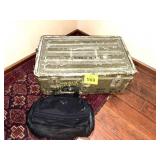 METAL FOOT LOCKER AND CONTENTS