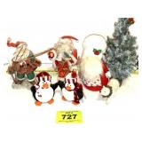 CHRISTMAS DECORATIONS- SANTAS, PENGUINS, BEAR