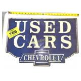 CHEVEROLT  USED CARS METAL SIGH APPROX 23 1/2"