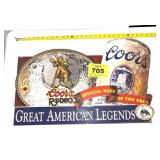 COORS RODEO PRCA METAL SIGN APPROX 28"