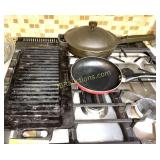 CAST IRON STEAK GRIDDLE AND PANS