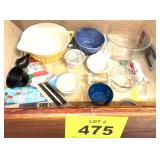 KITCHEN DRAWER, ASST BOWLS, ETC.