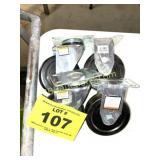 225 P CAP 4" SOILD RUBBER CASTER SET OF 4