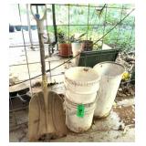 BUCKETS AND SCOOP SHOVEL