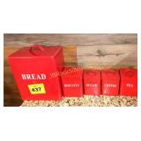 RED METAL CANISTER SET