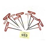 METRIC AND SAE T HANDLE HEX KEYS