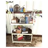 PLASTIC SHELF AND CONTENTS
