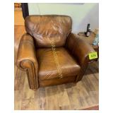 BROWN LEATHER SOFA CHAIR