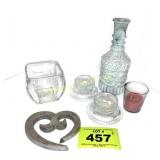 DECANTER TRIVIETS AND CANDLE HOLDER