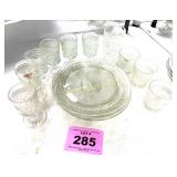 CLEAR GLASSES AND PLATES
