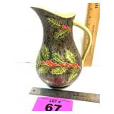 LARGE HOLLY LEAF CERAMIC PITCHER