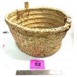 LARGE WICKER BASKET - NOTE DAMAGE IN PICS