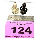 ANTIQUE METAL SALT & PEPPER SHAKERS