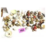 BOX OF FIGURINES, CATS, BIRDS, BEARS, ETC.