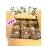 BOX OF HOLLY HOLIDAY GLASSES