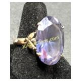 18K GOLD AND AMETHYSIST RING - TW SHOWN IN PICS