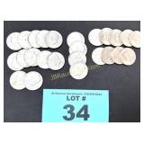 (25) ASST 1972/73/74 KENNDY HALF DOLLARS ALL FOR 1