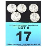 WALKING LIBERTY HALVES - 1944'S & 45'S 5X THE MONY