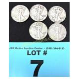 WALKING LIBERTY 1942'S AND 1943'S - 5X THE MONEY
