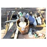 NAILS, GLOVES,  TROWEL, ICE CREAM MAKER