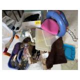 PURSE, CLEANING SUPPLIES, ETC