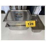 SET OF 3 STAINLESS STEEL RESTAURANT BAKING / STEAM