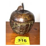 METAL COVERED APPLE BASKET