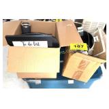 CUPS, 2 BOXES OF MISC