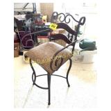 IRON BAR STOOL PADDED SEAT