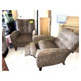 PAIR OF BROWN RECLINERS
