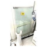 SHOWER DOORS AND SINK PEDESTAL