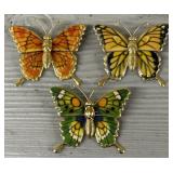 (3) Unique Butterfly Brooches