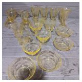 Variety of Vintage Yellow Depression Glass