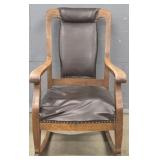Brown Wood Rocking Chair