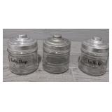(3) Cotton Jars With Lids