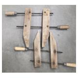 (2) Vintage Wood Clamps