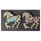(2) Horse Brooches