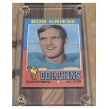 Bob Griese Dolphins Quarterback Card w/ Case
