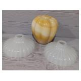 (3) Vintage Glass Lamp Shades