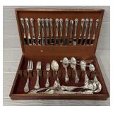 (69)Pc Godinger Baroque Silver Plated Flatware Set